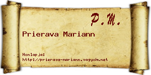 Prierava Mariann névjegykártya